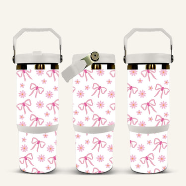 Pink Bows Tumbler with Flip Straw #3
